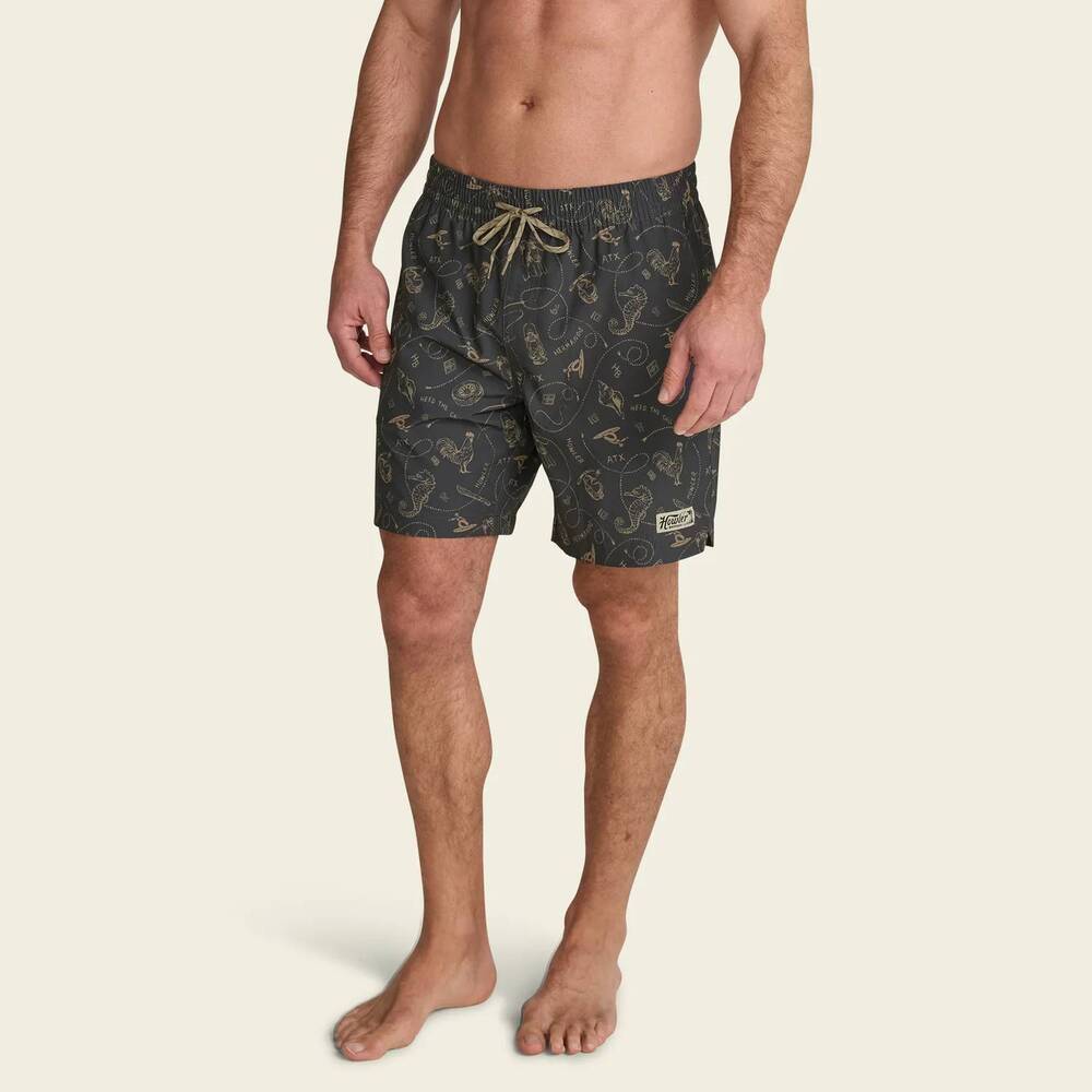 NEW HOWLER BROTHERS deep set boardshorts in sea rodeo : antique black